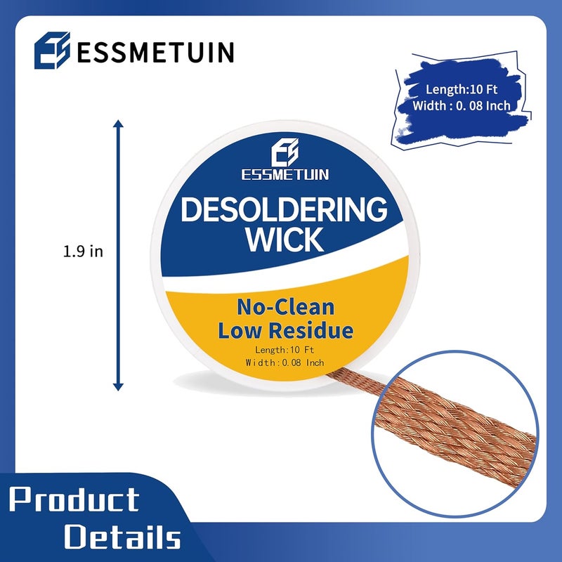 Essmetuin Store شريط إزالة اللحام ومعجون الفلكس للحام لإصلاح الإلكترونيات، فلكس بدون تنظيف (10 مل) - Image 3